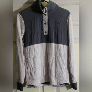 Women's North Face Pullover Dark Green/beige Size Medium